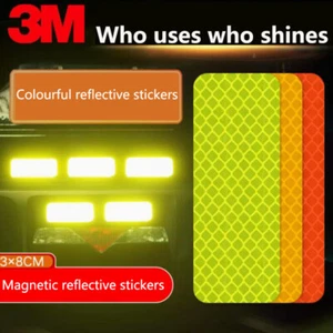 3*8cm Magnet Auto Motorrad LKW Reflektierende Aufkleber Reflektierende Warnstreifen - Bild 1 von 11