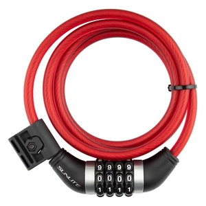 Resettable Lock Sunlite Cable 8mmx6f Combination w/Bkt Coil Red - Picture 1 of 1