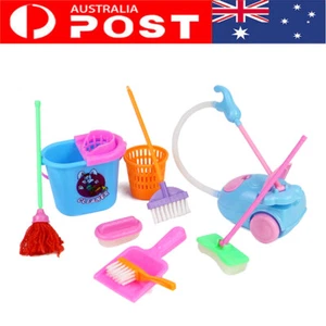 9Pcs Kid Pretend Play Mini Cleaning Brush Broom Tools Set Home Kitchen Cleaning - Picture 1 of 12