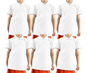 3X 4X 6X Mädchen Kinder Uni Polo Tee T-Shirt Schule Shirts Uniform PE Top Gym Tops - Bild 1 von 41