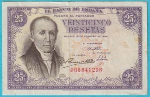 1946 Spanien 25 Peseten - vz - P-130a J06841298 - Bild 1 von 2