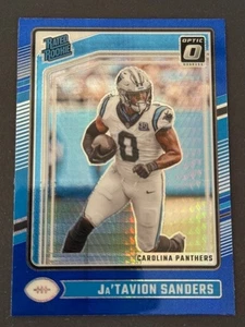 2024 Donruss Optic Blue Hyper Rated Rookie Ja'Tavion Sanders Carolina Panthers - Bild 1 von 2