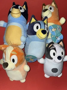 Squishmallows BLUEY Bingo Muffin Chilli Bandit Hugmees Plush Set 5 Toys New - Picture 1 of 9