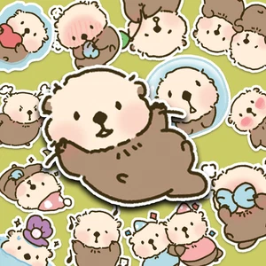 Adesivi lontra carina soffice, adesivi Kawaii, scrapbooking, adesivi calendario - Foto 1 di 5