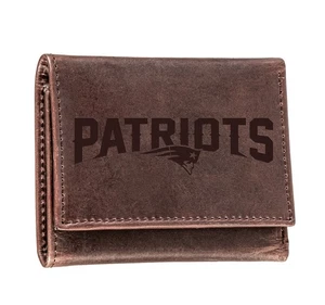 New England Patriots, Cartera Triple, Marrón, CH, 100% Cuero Genuino - Imagen 1 de 1