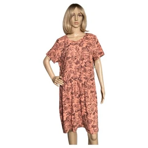 NEU Damen Old Navy Taille-definiert Slub-Strick Mini T-Shirt Kleid Landschaft Print-XL - Bild 1 von 4