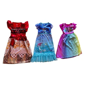 Disney Princess Nightgowns Girls Size 4 5 5T Ariel Moana Princesses PJ Pajamas - Picture 1 of 20