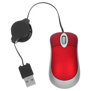 Mouse creativo USB cablato mini mouse telescopico computer notebook portatile (rosso) - Foto 1 di 12