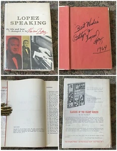 Vincent Lopez, SIGNED, 1st Edition HC Book with DJ 1960 Lopez Speaking My Life - Picture 1 of 13