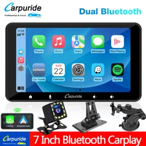 Carpuride 7 Zoll Tragbares Apple CarPlay & Android Auto Bluetooth Autoradio +Kam - Bild 1 von 15