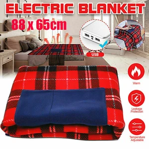 USB Electric Blanket Heated Throw Heating Shawl Car Office Home Winter Warm 5V - Picture 1 of 15