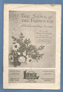 Antique Sunday School Song Booklet - A Children's Day Service - 1916 Lorenz Pub. - Picture 1 of 6