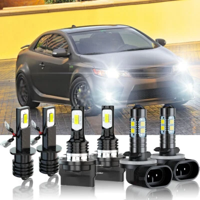 Combo de faróis de LED alto/baixo + lâmpadas de neblina para Kia Forte Koup 2010-2013 - Imagem 1 de 4