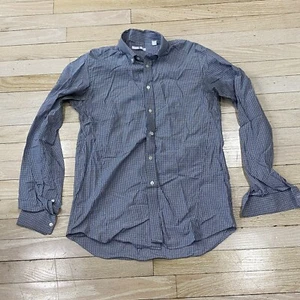 Jil Sander +J Uniqlo Mens Long Sleeve Button Down Shirt Size S Check Black Gray - Picture 1 of 11