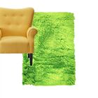 Contemporary Lime Green Shag Rug, Plush Faux Fur, Suede Lining, Made in USA