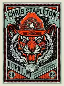 Chris Stapleton Poster 7/8/2022 Comerica Park Detroit MI Signed A/P - Picture 1 of 1