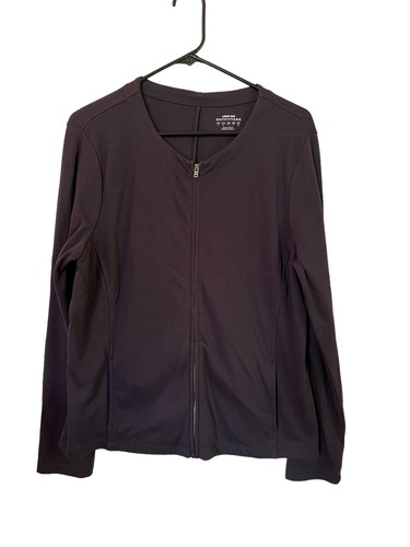 VETEMENTS Giacca donna Lands End nera con zip davanti taglia large. Due tasche e sartoriali.