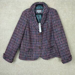 Per Una Multicoloured Ladies Jacket UK Size 18 Thick Textured Lined Occasion New
