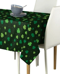 Tossed Shamrocks Deep Forest Green Signature Tablecloth Assorted Sizes - Picture 1 of 1