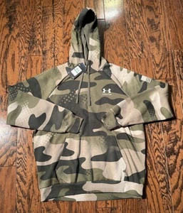 Under Armour 1379211 Men's Sz Large Freedom Rival Fleece Amp Pullover Hoodie NWT - Picture 1 of 7