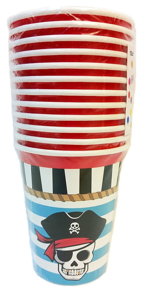 9 Oz Pirate Hot or Cold Paper Cups 12 Count - Image 1 of 1