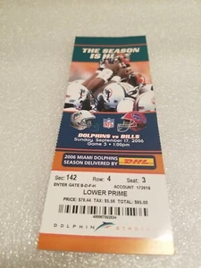 NFL 2006 Miami Dolphins Vs. Buffalo Bills Football Ticket Stub - Picture 1 of 2