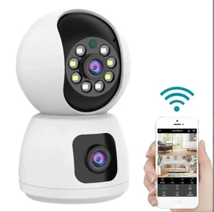 Dual Lens Night Vision Wireless Surveillance Camera Mobile WiFi Network camera - Picture 1 of 10