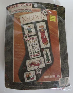 Debbie Mum Counted Cross Stitch Dimensions Christmas Stocking Needle Point 1996 - Bild 1 von 2
