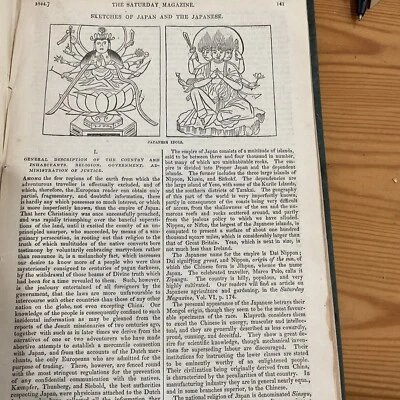 Impresión antigua 1844 - JAPÓN - Bocetos de Japón y los japoneses Foto 1 de 4