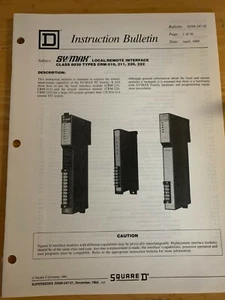 Square D Instruction Bulletin, Sy/Max Class 8030 Type CRM-210,211+, 30598-247-02 - Picture 1 of 4