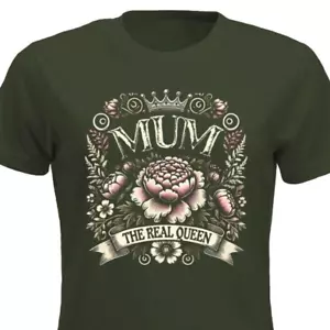 MUM The Real Queen T-Shirt Muttertag Tshirt Geschenke für Mutter Mama Mama - Bild 1 von 17