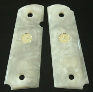 Empuñaduras de tamaño completo 1911 ajuste modelo Colt Government imitación perla blanca # aleatorio 2 - Imagen 1 de 13