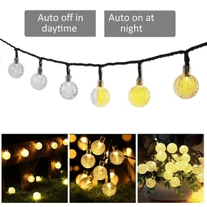 String Lights LED Wedding Decor Solar Ball Party Garden Waterproof Outdoor Lamp - Picture 1 of 11