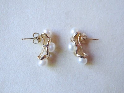 Pendientes perlas oro amarillo 14k 3,83 gramos Foto 1 de 4
