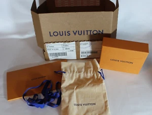 Authentic LOUIS VUITTON Small Drawer Box 6x5x1.5" Cloth Bag Ribbon Receipt - Picture 1 of 8