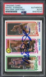 1980-81 TOPPS #111 MAGIC JOHNSON (RC) PSA/DNA AUTO HOF - Picture 1 of 2