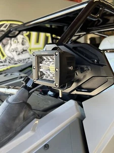 Chupacabra Offroad Cuero Race Mirrors With White LED Lights for 2" OD Tube-Black - Picture 1 of 13
