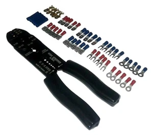 Kit de reparación eléctrica de 51 piezas pelador de cables herramienta de engarce con 50 conectores - Imagen 1 de 5