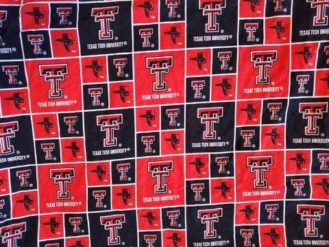 Texas Tech University Baby Blanket 41”x34” Red, Black and Gray Cover