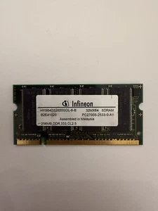 Infineon 256mb DDR Sodimm Memory PC-2700 333mHz For Laptop, Notrbook - Picture 1 of 1