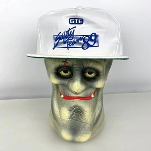 Vintage GTE Safety Team '89 White Strapback Rope Hat General Telephone Company - Picture 1 of 9