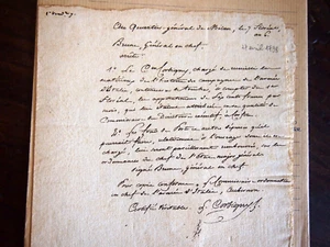 QUARTIER GENERAL DE MILAN 1798 letter from General Brune certified by Corbigny - Picture 1 of 1