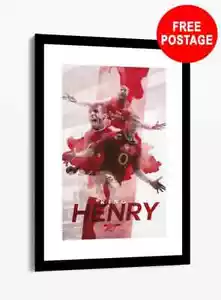 ARSENAL FC THIERRY HENRY FRAMED PRINT (48cm X 65cm) - Picture 1 of 1
