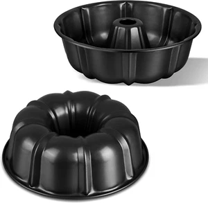 Cake Pans (2 Packs), 10 Inch Nonstick round Fluted Tube Cake Baking Pans, 10 ... - Picture 1 of 1