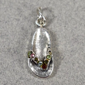 Vintage Sterling Silver Flip Flop with Accents missing Signed SJC Charm -- 1013 - Picture 1 of 6