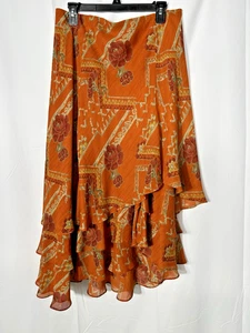 Vintage Damen Y2K Coachella Maxi Rock Stufen Lagenlook Boho Fee Indie Größe L - Bild 1 von 9