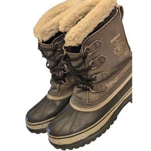 Sorel Caribou Boots Mens 10 Winter Leather Canada Waterproof Insulated Shearling - Picture 1 of 13
