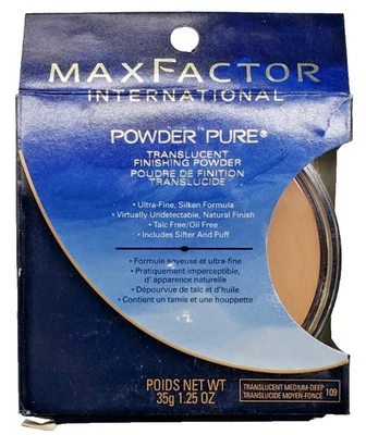 NEW Max Factor POWDER PURE TRANSLUCENT FINISHING Pow-109 Translucent MEDIUM DEEP - Image 1 of 2