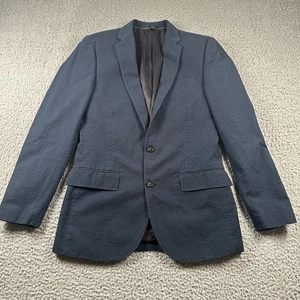 J Crew Blazer Mens 36R Blue Striped Ludlow Seersucker 3 Looms Japanese Fabric - Picture 1 of 12