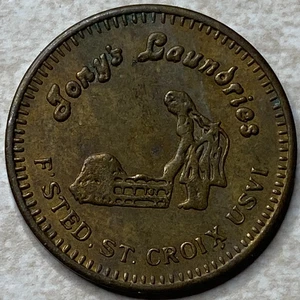 Tony's Laundries F'sted St Croix USVI Waschsalon Medaille T8710 - Bild 1 von 5